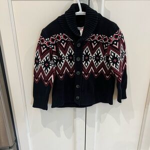 Joe Fresh Black and Red Geometric Kids Sweater